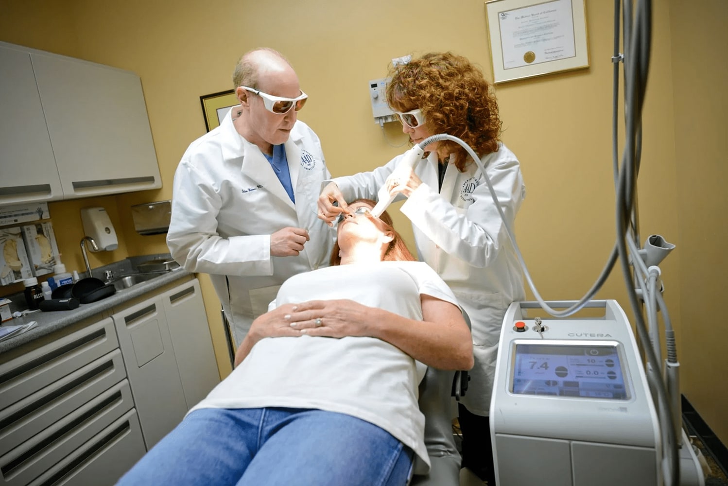 Medical Dermatology in action shot