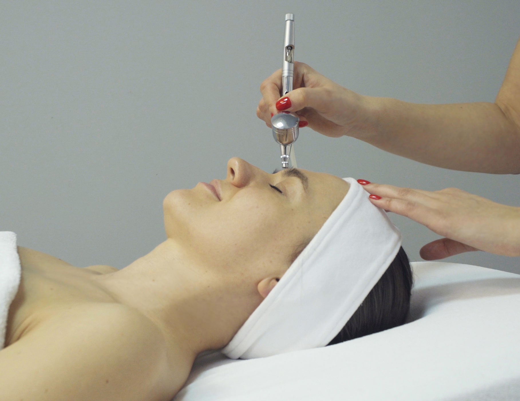 Oxygen Facial Treatment with a Female Stock Model