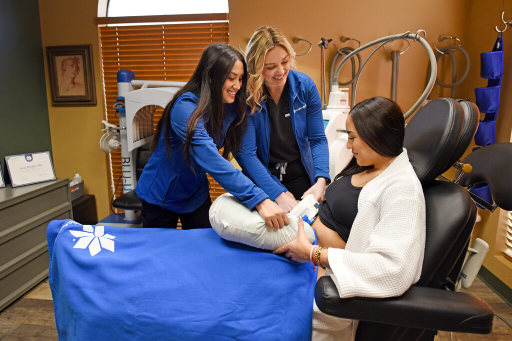 Providers performing coolsculpting at dermatology associates of the bay area